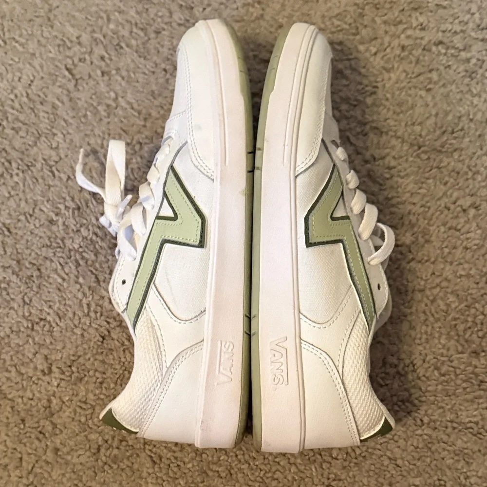 Vans Unisex Lowland White and Green Sneakers - Picture 6 of 7